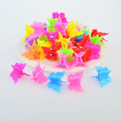 50 Packs Butterfly Hair Clips, Assorted Color Mini Hair Jaw Clips Claw Clips for Girls Women Teen with Box Package Clips and Barrettes