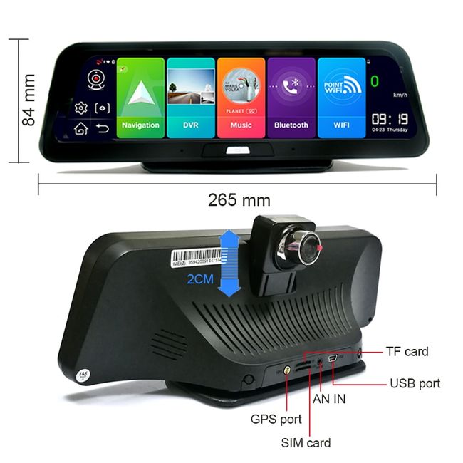 6.86 Inch Android Auto Dashcam with GPS Navigation - China Dashcam for Car,  Car Dashcam