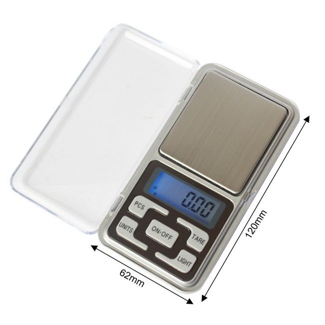  Gram Scale 200g/ 0.01g, Mini Pocket Scale for Jewelry Digital  Food Kitchen Scale with Tare and 100g Calibration Weight Scale Electronic  Smart Scale, 6 Units, LCD Backlit Display, Tare, Auto Off 