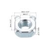 sourcing map Weld Nuts, M4 Square UNC Carbon Steel Machine Screw Silver 40Pcs