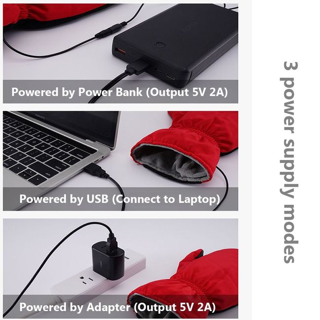 Electric 5V USB Heated Gloves for Men Women-Stay Warm with Cold