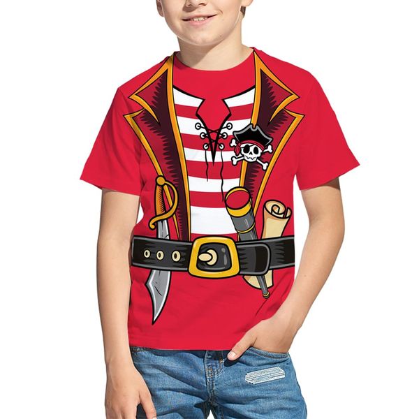 Kid's Print 3D Pirate Costume Halloween T Shirts Funny Cruise Pirates T-Shirt (US, Age, 5 Years, 6 Years, Phai03)