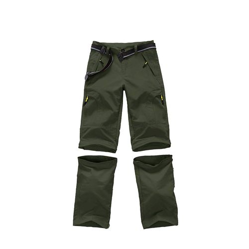 Asfixiado Boys Cargo Pants, Kids Girls Outdoor Quick Dry Waterproof UPF 50+ Hiking Climbing Convertible Trousers #9017 Army Green-XS