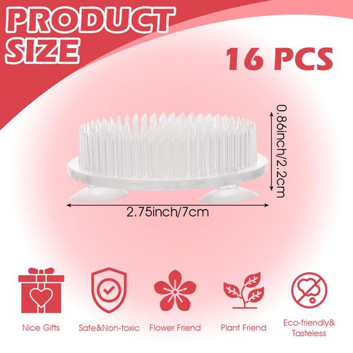 16pcs Plastic Flower Frogs for Arrangements Vase, Frog Flower Holder with Pins, Floral Frogs for Arrangements, Transparent Pin Frog for Flowers, for Wedding/Party Decor(2.75" Diameter)