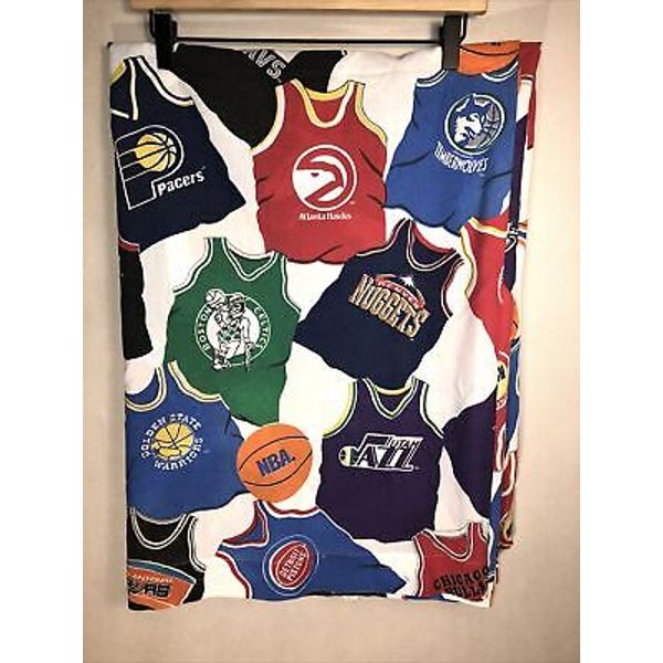 Vintage NBA Bed Sheet Basketball Jerseys Twin Size All Over Print Made in USA