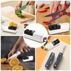 LangRay Electric Knife Sharpener, 5-in-1, Professional Coarse Sleeper Scissors Grinder, White