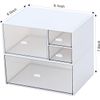 Stylish 4-Drawer Desk & Makeup Organizer - White Cosmetic Storage Box