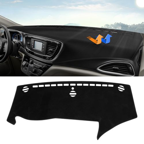 Autorder Dashboard Cover Mat for 2017-2023 2024 2025 Chrsyler Pacifica Minivan Accessories Dash Cover Upgrade Velvet Dash Mat Sunshade Glare UV Rays Protector