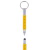 KING OF FLASH Mini Multi Function Pen with Keyring Hook, Stylus, Cross Screwdriver, Flat Screwdriver, Ruler (Yellow)
