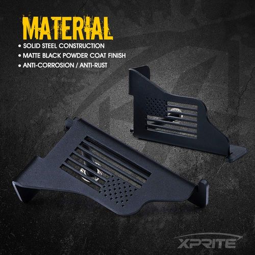Xprite Foot Pegs Compatible with 2007-2018 Jeep Wrangler JK 2 Door JKU 4 Door, Exterior Door Off Steel Rest Pedal JK Foot Accessories (U.S. Flag Style), Set of 2