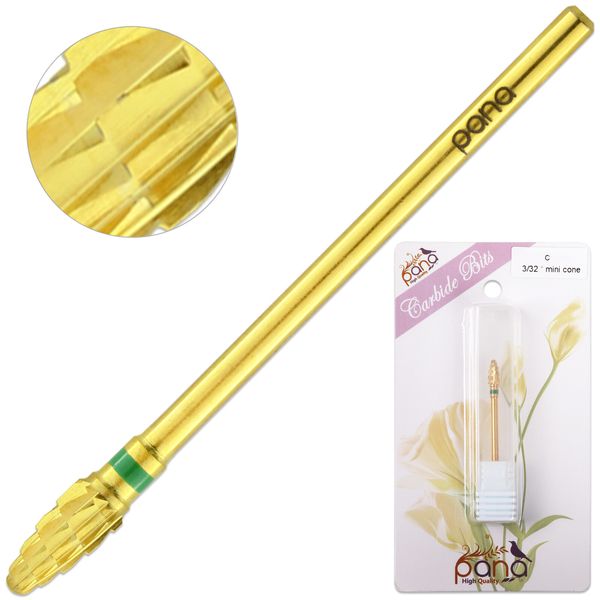 Professional Gold Mini Cone Safety Nail Carbide Drill Bit Coarse Grit