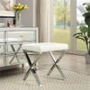 Carolina Classics Elisabetta Vanity Bench White/Chrome
