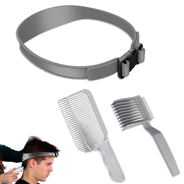 3 Stück Blend Frend, Haarschneide Set, Grau Fade Kamm Männer Einfach zu Bedienen Friseur Zubehör und Barb Fade Guide Haarschneide Hilfe für Männer, um Ihre Haare zu Schneiden