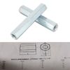 Jadeshay Long Rod Nut M8 * 66 Hex Hexagonal Sleeve Coupling Nut 2 Pieces Threaded Fasteners Thread Straight Fitting Hex Rod Studding