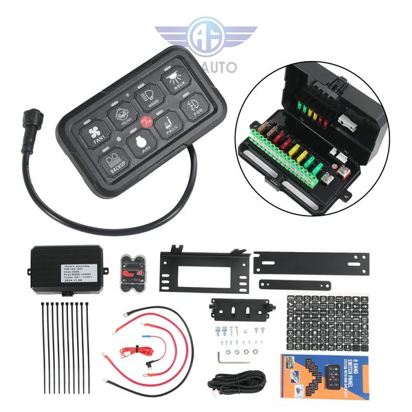 New Dimmable Off Road Light Controller 8 Gang Led Switch Panel Kit Automatic