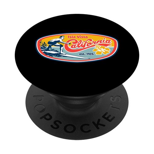 Vintage Retro Surf Style Isla Vista College Apparel PopSockets Swappable PopGrip
