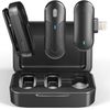 2 Pack Wireless Microphone for iPhone iPad with Charging Case for Podcast Vlog