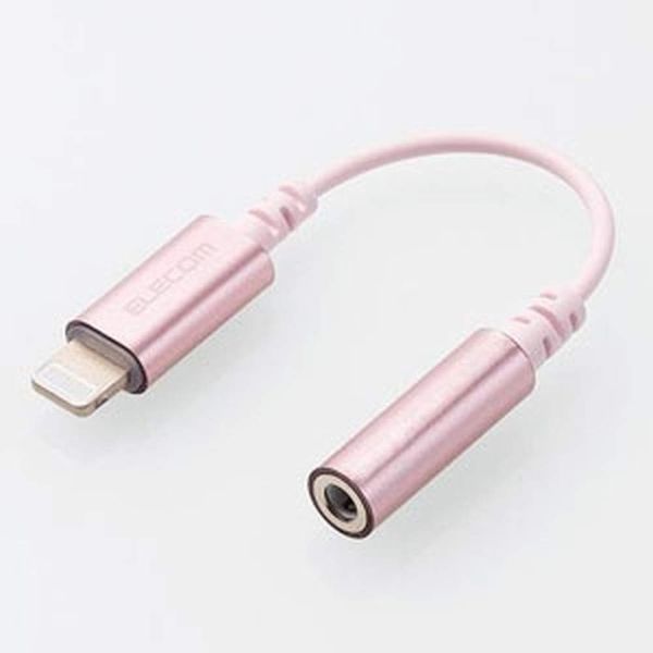 Elecom MPA-L35DS01PN Lightning to 4 Pole Earphone Connector Conversion Cable Heavy Duty Pink