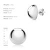 Tuscany Silver Women's Sterling Silver 10mm Half Ball Stud Earrings