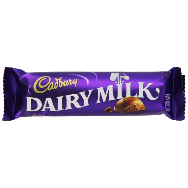 Cadbury Dairy Milk, 45g Bars, 1.58 Ounce (Pack of 12)