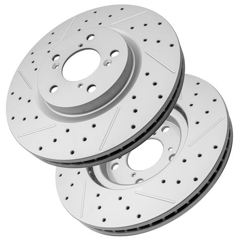 FRaxle Drilled & Slotted Front Brake Rotors, Premium Disc Brake Rotors, Enhanced Performance Disc Brake Rotors fit for HONDA ODYSSEY 2011-2014 TL 2009-2014