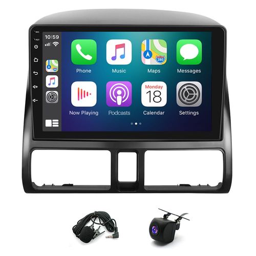 9" Android 13 Double Din Car Stereo with Wireless Carplay Android Auto for Honda CRV 2001-2006 IPS Car Audio Receiver w/WiFi GPS Bluetooth AHD Camera Mic,SWC/AV in/FM/AM Radio Receiver 2+32G