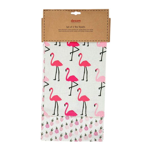 Dexam Flamingo Set of 2 Tea Towels