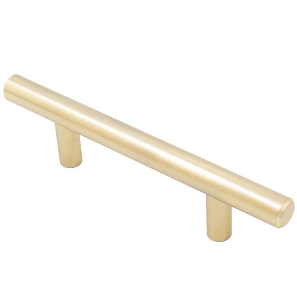 Bar Cabinet Pull, 3 Inches (76 Millimeters), 136mm Overall Length, Satin Brass b