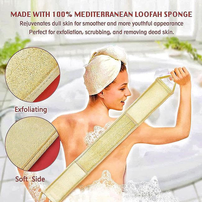 Loofah Sponge Scrubber--6 Packs Bath Sponge,100% Natural,Exfoliating Loofah  Pads,Brush Close Skin for Men and Women--Best Bathing Partner!