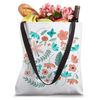 Cute Floral Teal Hibiscus Pattern On White Throw Pillow Tote Bag