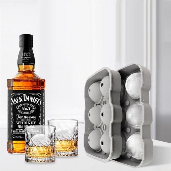 Silicone Ice Tray, Easy to Remove Ice Tray, Ice Maker, Round Ice Cube 1.8 inches (4.5 cm), Ice Ball Maker, Odorless Funnel Included, Lid Included, Clear Ice, Melt-Resistant, DIY Whiskey, Drink (Gray,