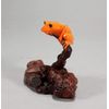 ORANGE TREE FROG SCULPTURE from JOHN PERRY 5in tall Statue Figurine Signed