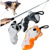 Collapsible Dog Flirt Pole with Three Squeaky Toys - Ultimate Playtime Set