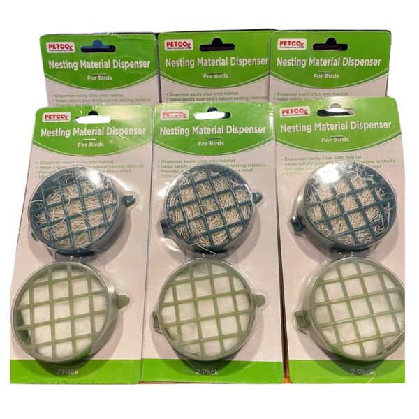 Nesting Material Dispenser By Petco for Pet Birds -  NEW - (6) Two Packs