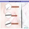 Dental Care Tool Explorer #1 to Remove Plaque and Tartar at Home Made of Stainless Steel with Precision Tips Knurled Handle Design for Firm Grip to Remove Teeth Stain Pet Oral Hygiene Care