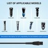 Replacement For philips Norelco charger cord Fit HQ8505 7000 5000 3000 Series 3500 mg5750 mg7750 S1560 Electric Shaver Razor, Aquatec, Arcitec, Multigroom Beard Trimmer & More 15V Power Cord Adapter