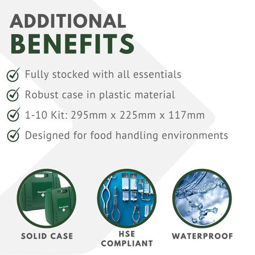HSE Evolution Standard Catering First Aid Kits and Refills: 1-10 Persons, 11-20 Persons or 21-50 Persons (1-10 Persons Kit)