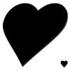 Plexiglas® Cut 3-50 cm - Heart Black, Size: 11 cm, Pack of 1