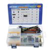 BOJACK 37 Values 480 Pcs Electronics Component Fun Kit with Power Supply Module, Jumper Wire,Precision Potentiometer,830 tie-Points Breadboard Compatible with STM32,Raspberry Pi,Arduino