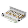 HB-DIGITAL 8-port CAT 6a LSA Patch Panel Shielded Distribution Panel Desktop & Wall Mounting Patch Panel 8x RJ45 Sockets for Network Ethernet LAN Cable with Ground Cable - Light Grey