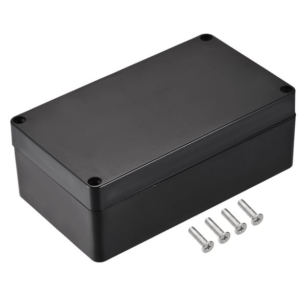 sourcing map Waterproof Junction Box ABS for Electrical Projects Black 158 x 90 x 60 mm