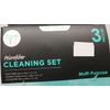 3 pc Microfiber Set:1 Drying Mat (15"x20"),1 Towel & 1 Dishcloth,AQUA & GREY,CK