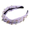 VOCOSTE Purple Headband Diamond Women Knotted Fashion Pleated Headband Versatile Outerwear Hair Accessories 1pc