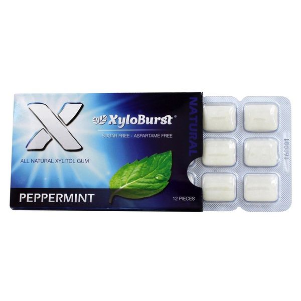 Xyloburst Blister Pack Xylitol Gum, Peppermint, 12 Count