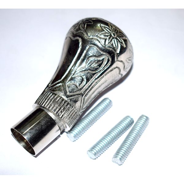 india.nautical.store Vintage Brass knob Designer Head Handle nikil playted Victorian Cane Wooden Walking Stick, 7 cm