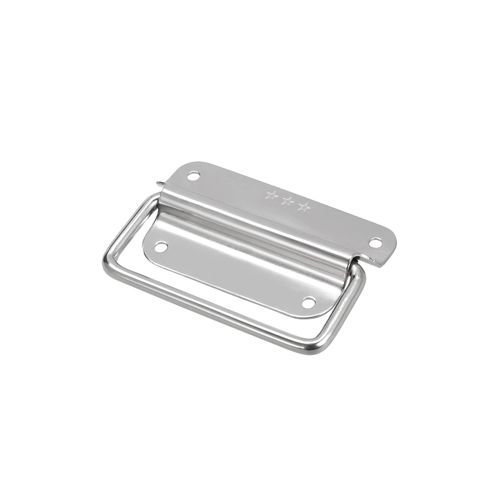 METALLIXITY Chest Ring Pull Handle (100mm/3.94") 1Pcs, 201 Stainless Steel Foldable Pull Handle - for Home Lifting Door Chest Toolbox, Silver
