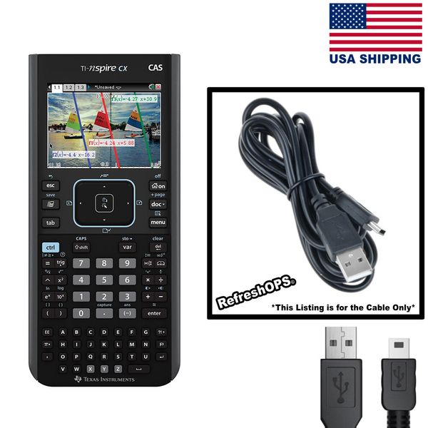 Texas Instruments Nspire CX CAS Calculato USB Cable Transfer Cord Replacement