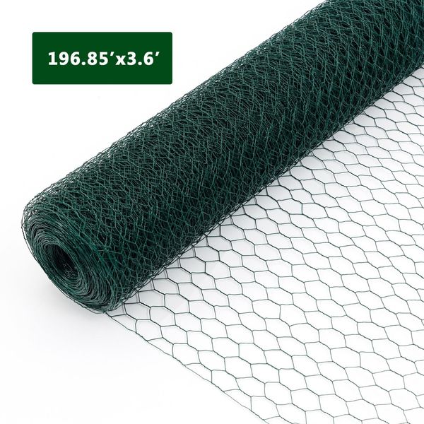 196.85 ft. x 3.6 ft. Outdoor Galvanized Poultry Netting Anti-Rust Garden Fencing