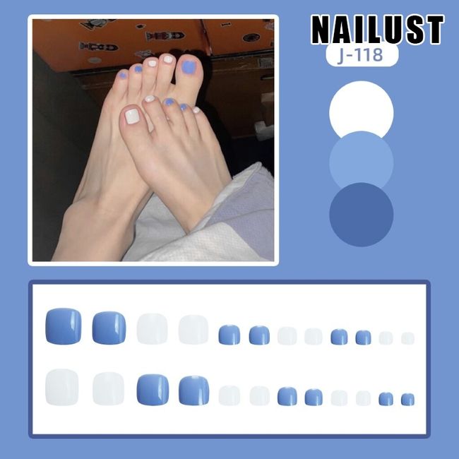 Toe Nails  [Set of 24] Nail Tips Nail Tips Nail Stickers False Nails False Nails Present Paste Nails Peelable Summer Nails Nail Supplies Nail Art Nail Parts NAILUST