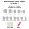Kabwea 24 Piece Short Press on Nails, Artificial Summer Palm Nails